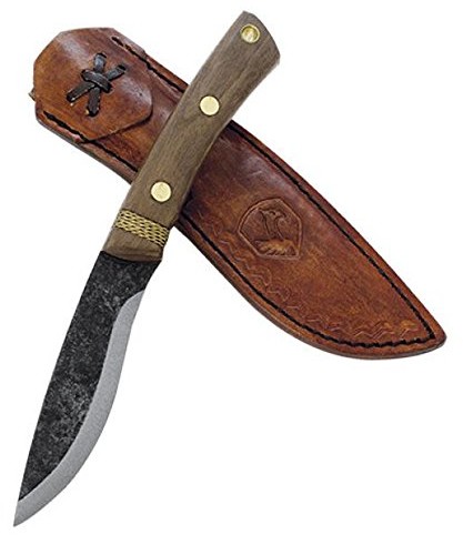 Condor Huron Knife uchwytu z drewna, 1095 stali węglowej, orzech włoski, skórzana pochwa 62708