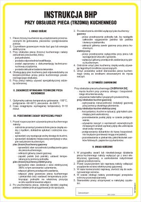 IAG14 Instrukcja BHP przy obsłudze pieca (trzonu) kuchennego