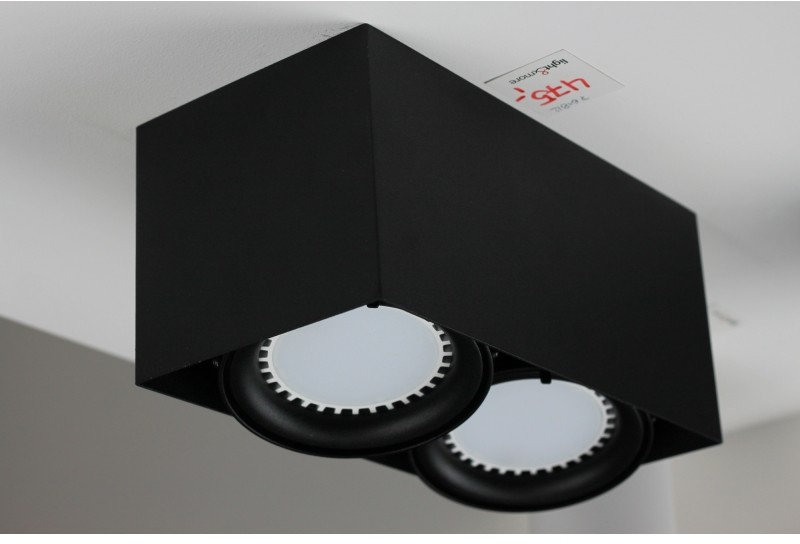 Light&More LM P 618/2 BK PLAFON NOWOCZESNA LAMPA SUFITOWA OPRAWA NATYNKOWA CZARNY ES111 QR111 AR111 GU10 LED LM P 618/2 BK