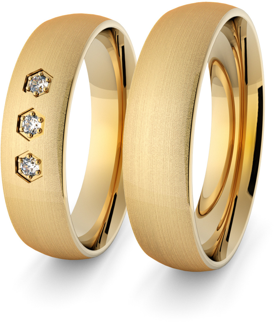 Eminence Obrączki ślubne klasyczne 5 mm z brylantami - 37 Au-classic-5-37