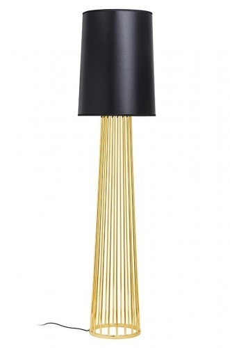 King Home Lampa podłogowa HOLMES STRAIGHT złota z czarnym kloszem - metal XCF7583-164 [12198391]