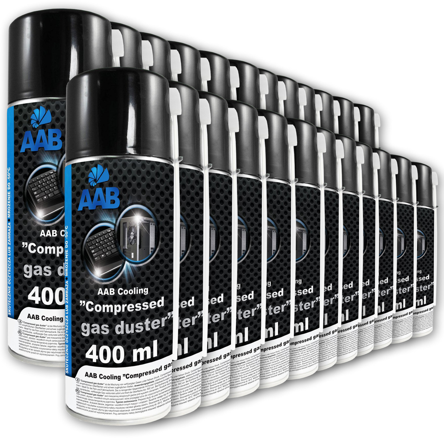 24x Aabcooling Sprężone Powietrze 400ml+ 48x Rurka