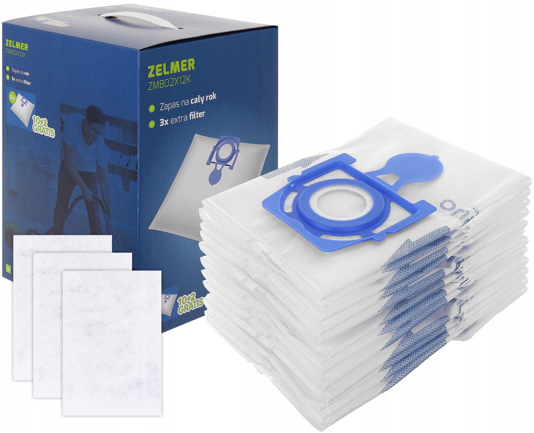 Zelmer 12x Worki Do Odkurzacza Meteor 2, Odysey