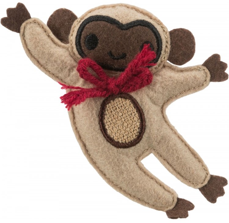 Trixie Małpka, zabawka, dla kota, materiał/juta, 12 cm, z kocimiętką