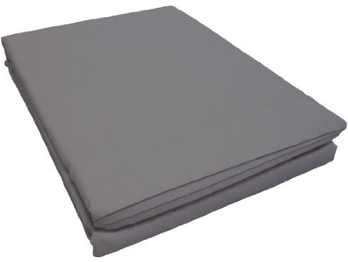 DOUCEUR D'INTERIEUR douceur D 'interieur prześcieradło na łóżko, jednokolorowy, bawełna + ściegiem płaskim, 57 nici, szary mysi, 180 x 290 cm 1640619