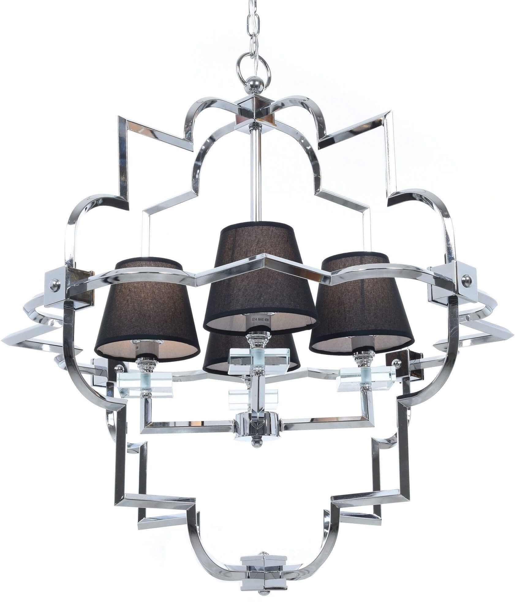 Lumina Deco Deco LAMPA WISZĄCA NOWOCZESNA CZARNO-CHROMOWANA BALTIMORE W4 LDP 8020-4 (CHR+BK)