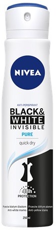Nivea dezodorant Invisible Pure Black & White antyperspirant spray dla kobiet 250 ml