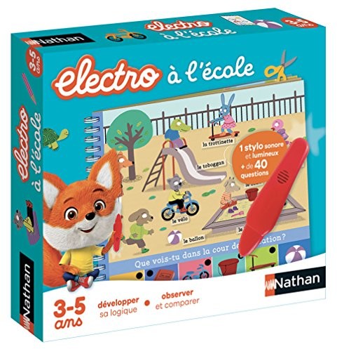 Nathan Nathan Electro School-Elektroniczna gra edukacyjna od 3 do 5 lat - Rozwój logiki i obserwacji, 31624, Wielokolorowy 31624