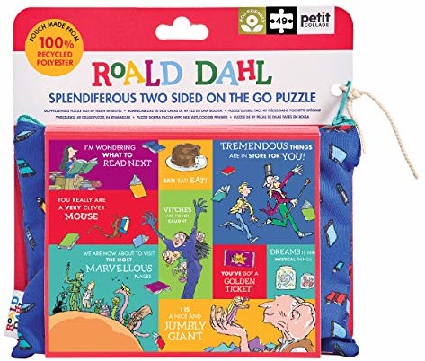 Petit Collage Roald Dahl dwustronne puzzle w woreczku na pamiątkę PRD011
