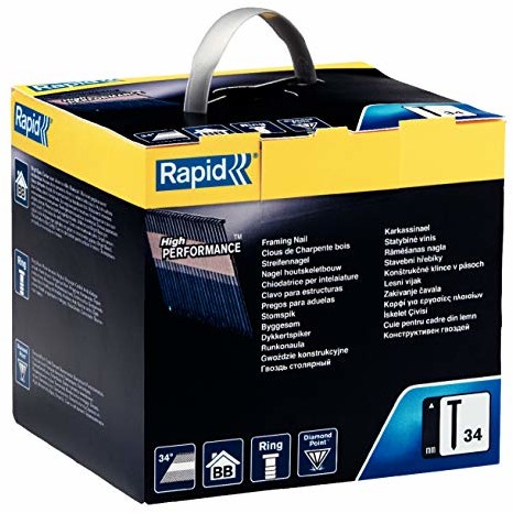 RAPID Rapid 5000798 Typ 34 sztywność gwóźdź 50 MM trzpień pierścionka, Blank
