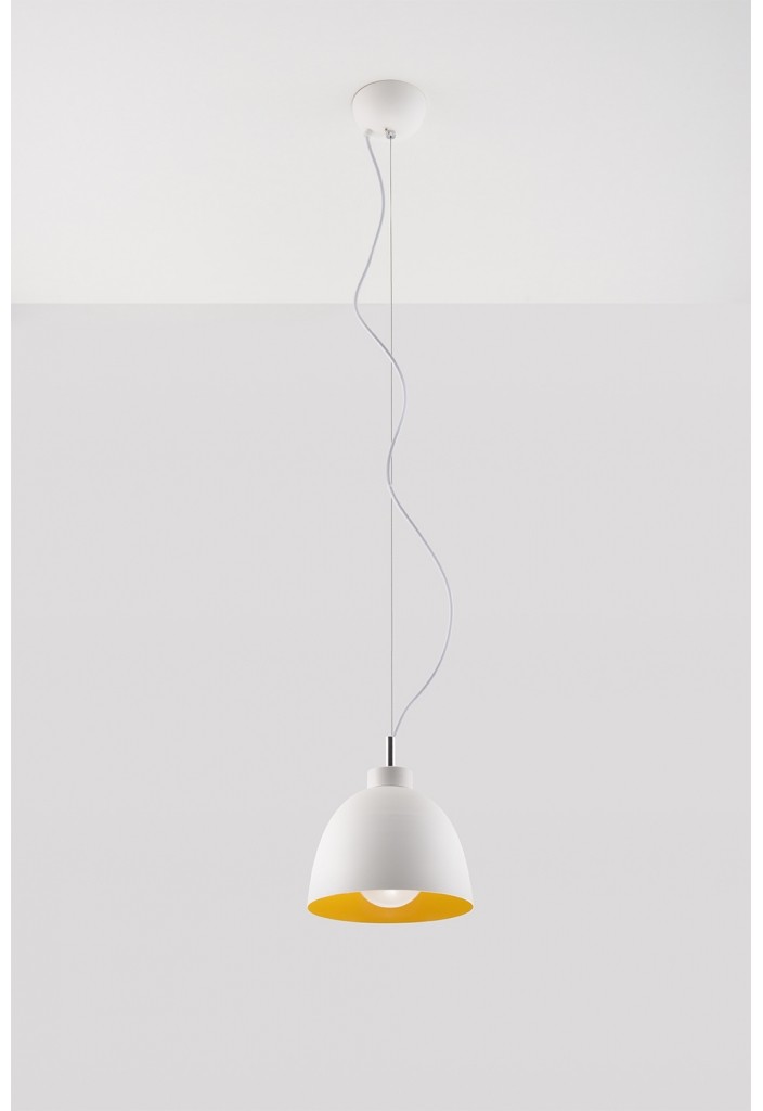 Sollux Lighting STYLOWA Lampa Wisząca Sufitowa SERENA Biało Złota Metal Zwis LED SL.0542