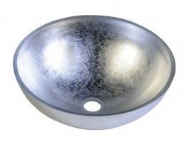 Sapho MURANO ARGENTO umywalka szklana okrągła 40x14cm, srebrny AL5318-52