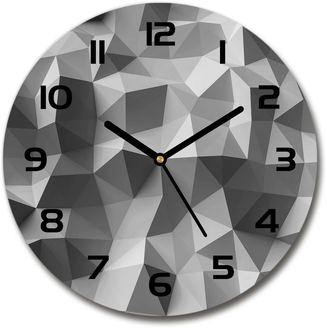 Zegar szklany okrągły Abstrakcja trójkąty