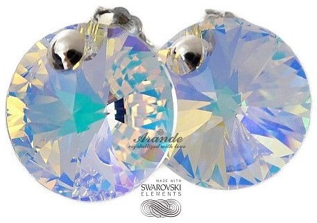 Swarovski PIĘKNE KOLCZYKI SZTYFTY AURORA SREBRO