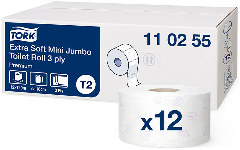 Jumbo Papier toaletowy w mini roli Tork Premium biały ekstra miękki