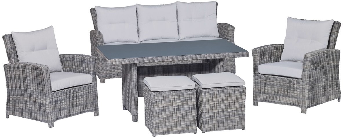 OBI Living Garden OBI Living Garden Komplet mebli technorattan Vermont jasno szary