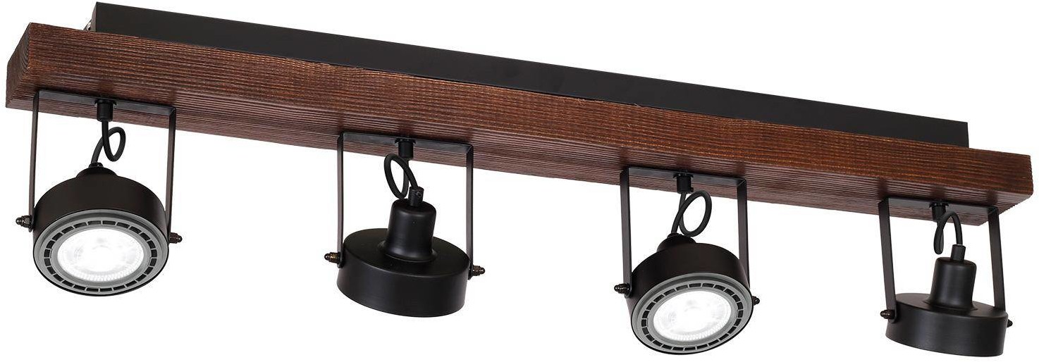 Luminex Plafon Viva czarny listwa drewno 4 1230
