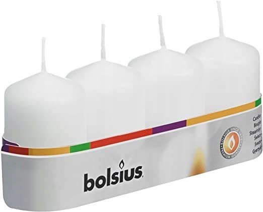 Bolsius Świeca pieńkowa 60/40 4 szt białe