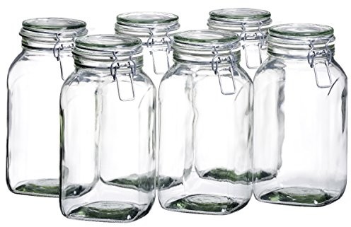 Domestic by Mäser Gothika słoiki na przetwory, trwałe i łatwe do umycia, 9 cl, 6 sztuk, przezroczysty, 2.5 l 925343