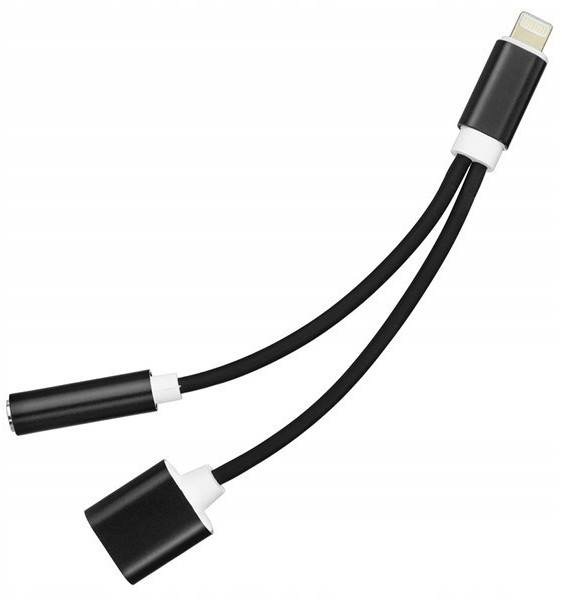 Adapter Hf Audio + Ładowanie Lightning +jack 3,5mm