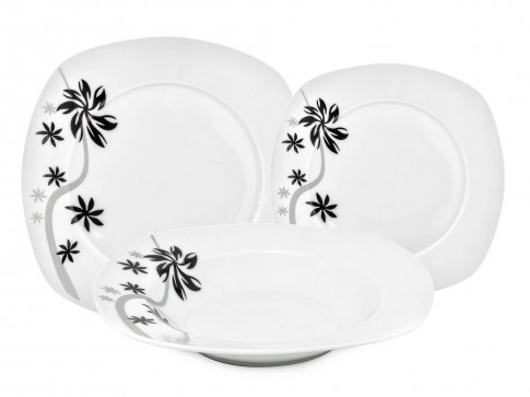 Bella Fiore BELLA FIORE SERWIS OBIADOWY 18 ELEMENTÓW DLA 6 OSÓB CERAMIKA ITALIAN DESIGN AR-5/KWADRAT TRAGAR AR-5/KWADRAT