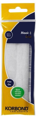 Korbond korbond 2 x 50 cm wieszak i pętli, naprasowanka, biały 110114