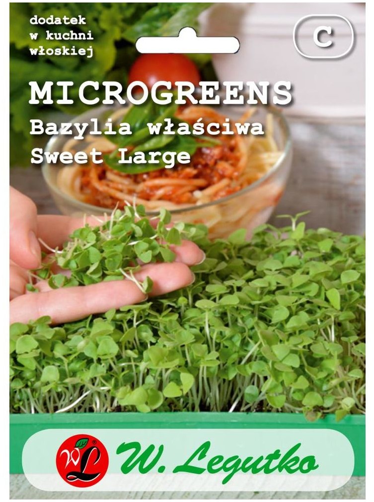 Legutko Bazylia właściwa nasiona microgreens BIO Sweet Large