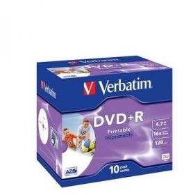 Verbatim DVD+R 4.7GB x16 do nadruku Pudełko (43508)