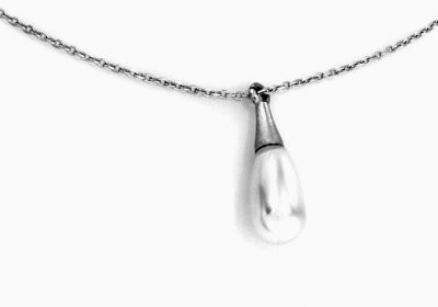 Lovrin Srebrny naszyjnik 925 z ozdobną perłą 2,71 g SNA889