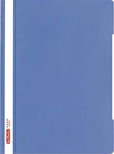 Herlitz 50016228 skoroszytów Quality, z przezroczystym przednia okładka, A4, PP, 10 sztuki Baltic Blue 50016228
