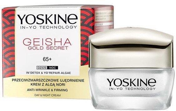 DAX Cosmetics Geisha Gold Secret 65+ krem z algą nori przeciwzmarszczkowe ujędrnienie na dzień i na noc 50ml