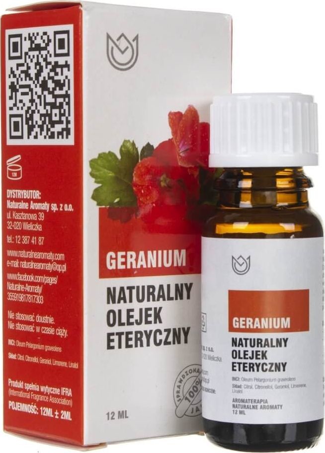 Naturalne Aromaty olejek eteryczny Geranium 12 ml WYSYŁKA W CIĄGU 24H NA-GERANIUM