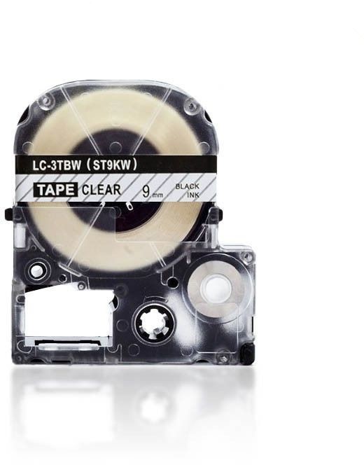 Epson LC-ST9KW, 9mm x 8m, czarny druk / przezroczysty podkład, taśma zamiennik