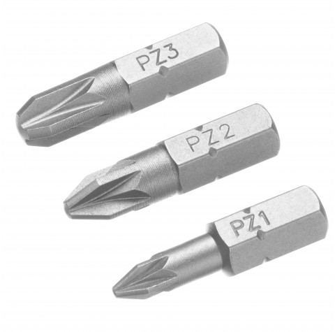 Stanley Końcówki wkrętarskie - pozidriv pz1,2,3/25 (3szt.) STA61043