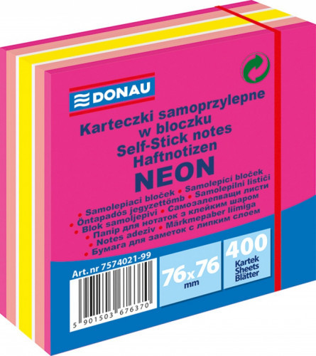 Donau Karteczki samop. 76x76 400k neon - niebieski