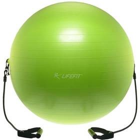 Lifefit Piłka gimnastyczna z ekspanderem 65 cm zielona