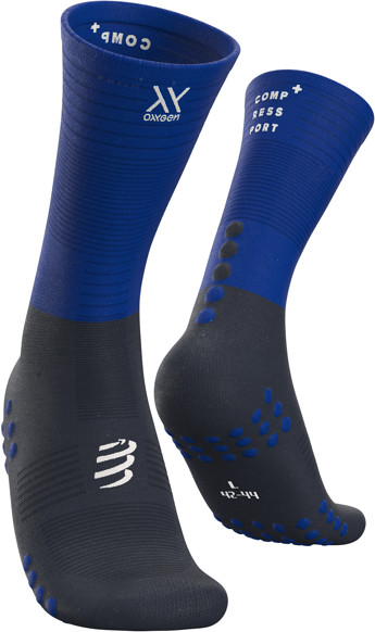 Compressport Skarpety kompresyjne do biegania MID COMPRESSION SOCKS czarno-niebieskie