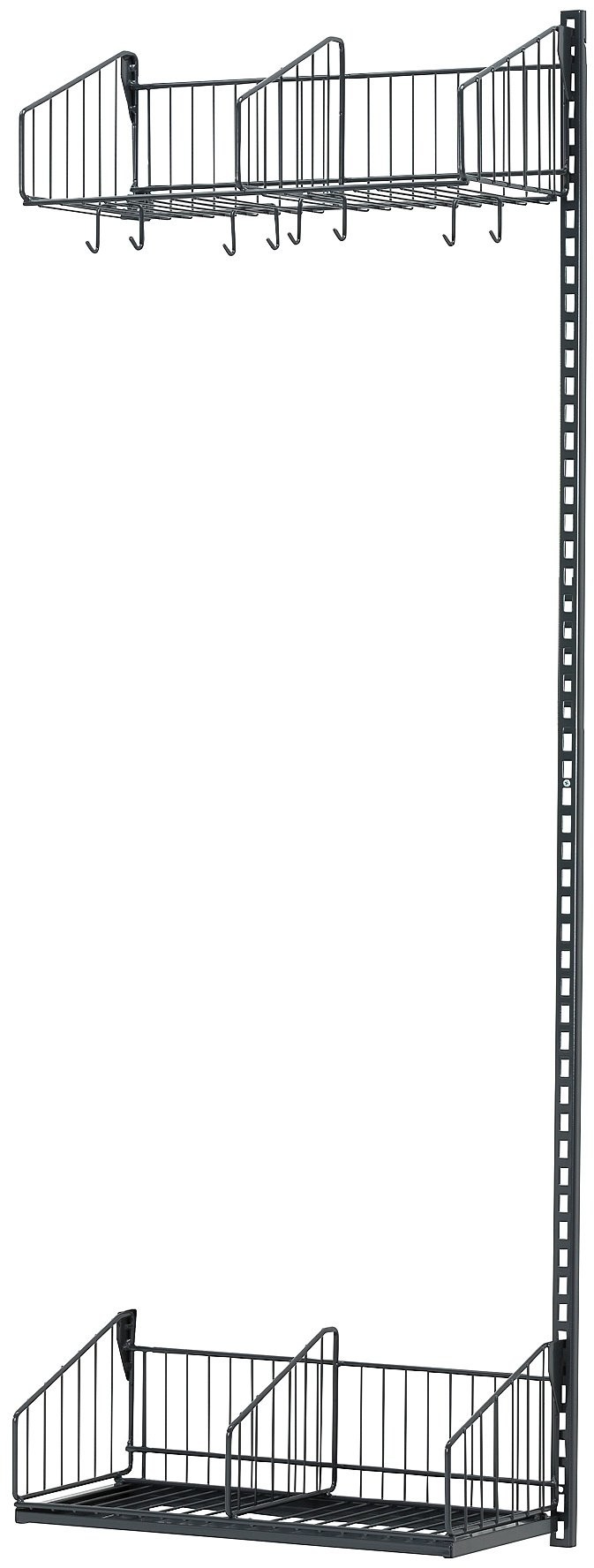 AJ Produkty Ścienny regał do szatni TRD, moduł dodatkowy, 600x2000 mm, ciemnoszary
