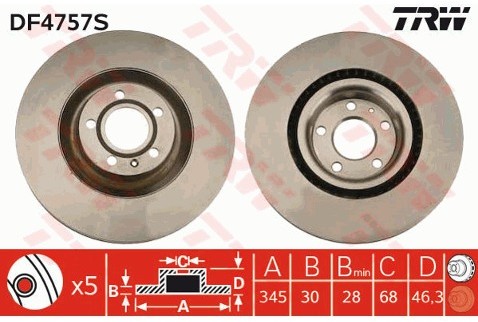 TRW Tarcza hamulcowa DF4757S