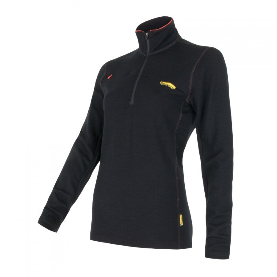 Sensor Merino Upper Womens Sweatshirt Short Zipper Czarny S 2018-2019