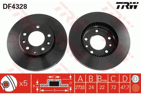 TRW Tarcza hamulcowa DF4328