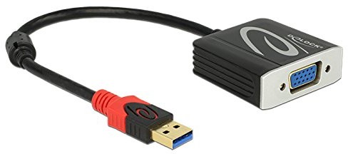 Delock Adapter cable USB 3.0 Male > VGA female Czarny 62738