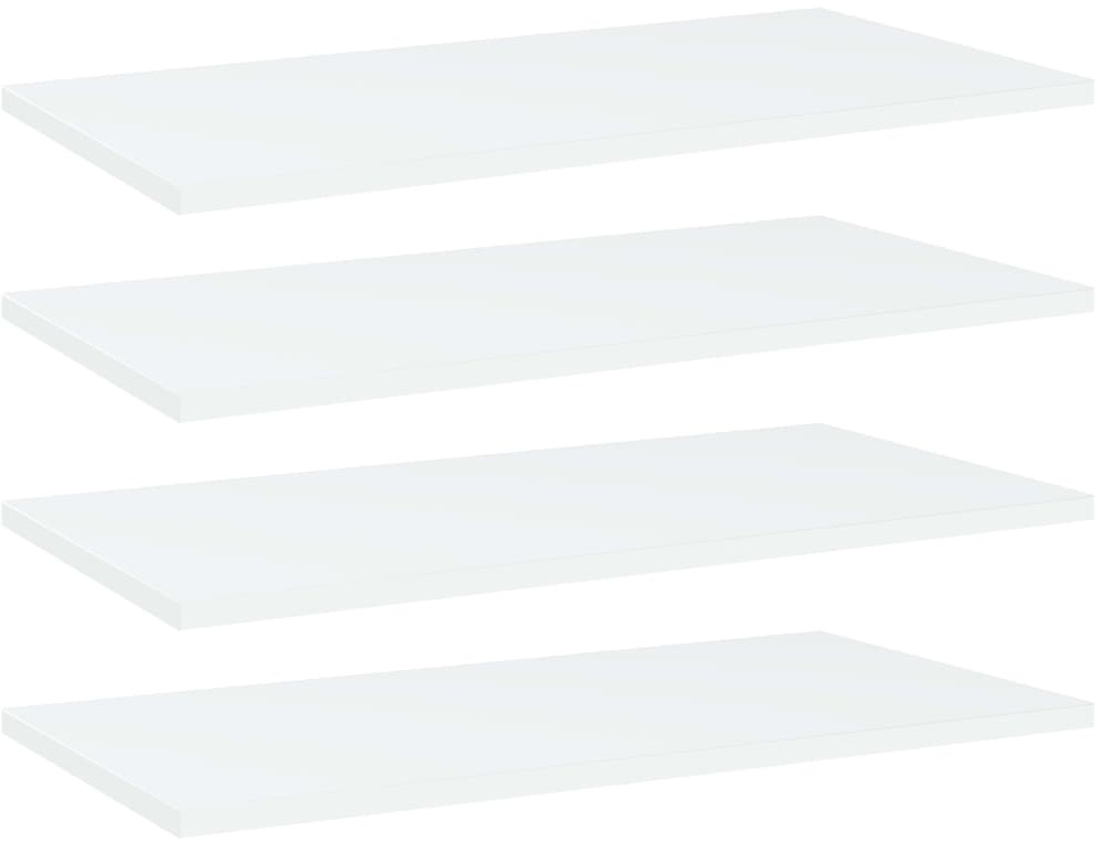 vidaXL Półki na książki, 4 szt., białe, 60x30x1,5 cm, płyta wiórowa