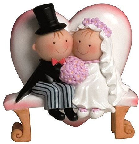 Mopec Y460  figurka ciasta, motyw pary młodej Pit & Pita na ławce, 15,5 cm