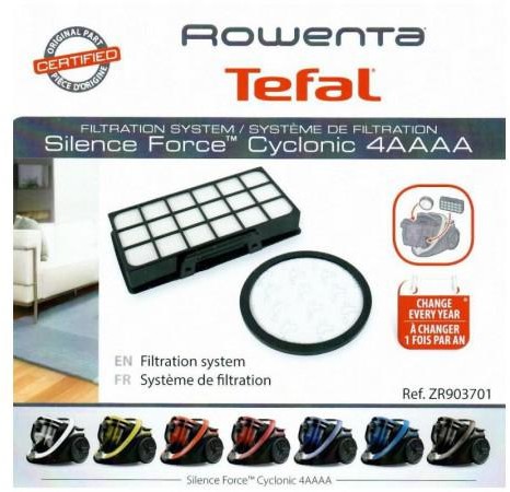 Tefal Filtry do odkurzaczy bezworkowych ZR903701 Tefal i Rowenta z linii Silence Force cyclonic TW76/RO76