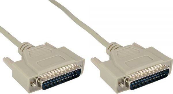InLine Szeregowy Kabel molded DB25 męski - męski direct szary 2m - 11112 m (11112M)