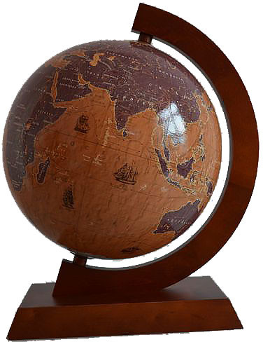 Zachem Globus podświetlany stylizowany - żaglowce podświetlany 32 cm