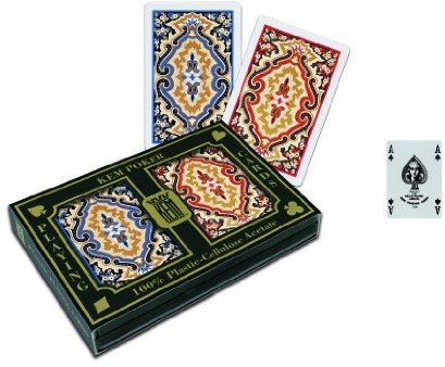 US Playing Card Co. US Playing card co. KEM  Paisley karty poker 4 pips Blue i Red Narrow 1009968