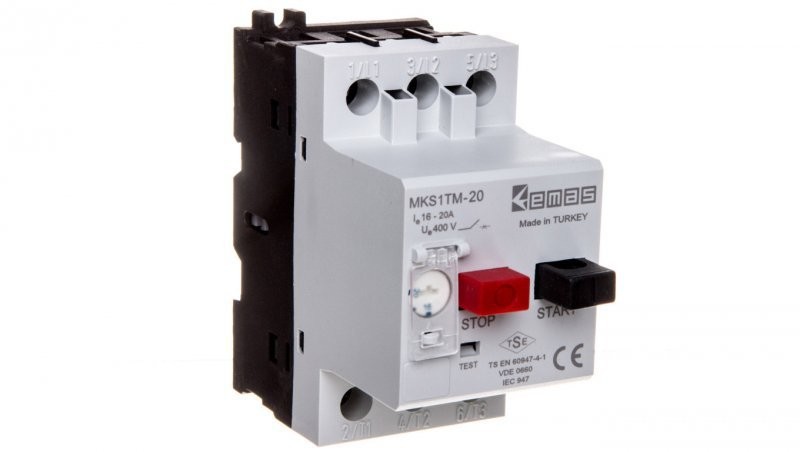 emas elektroteknik Wyłącznik silnikowy 3P 9kW 16-20A T0-MKS1TM-20 T0-MKS1TM-20
