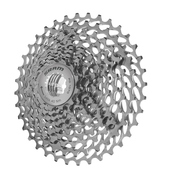 SRAM Kaseta PG-1070 srebrny / Ilość biegów: 10 / Stopniowanie: 11-36 SA002418035005